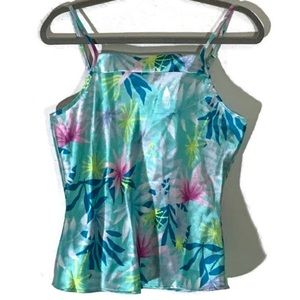 La Fleur Floral Sleeveless Lingerie Satin Top Med
